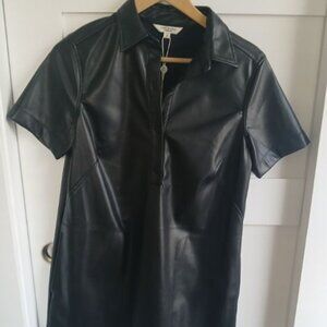 Max Studio faux leather dress with pockets  Size S